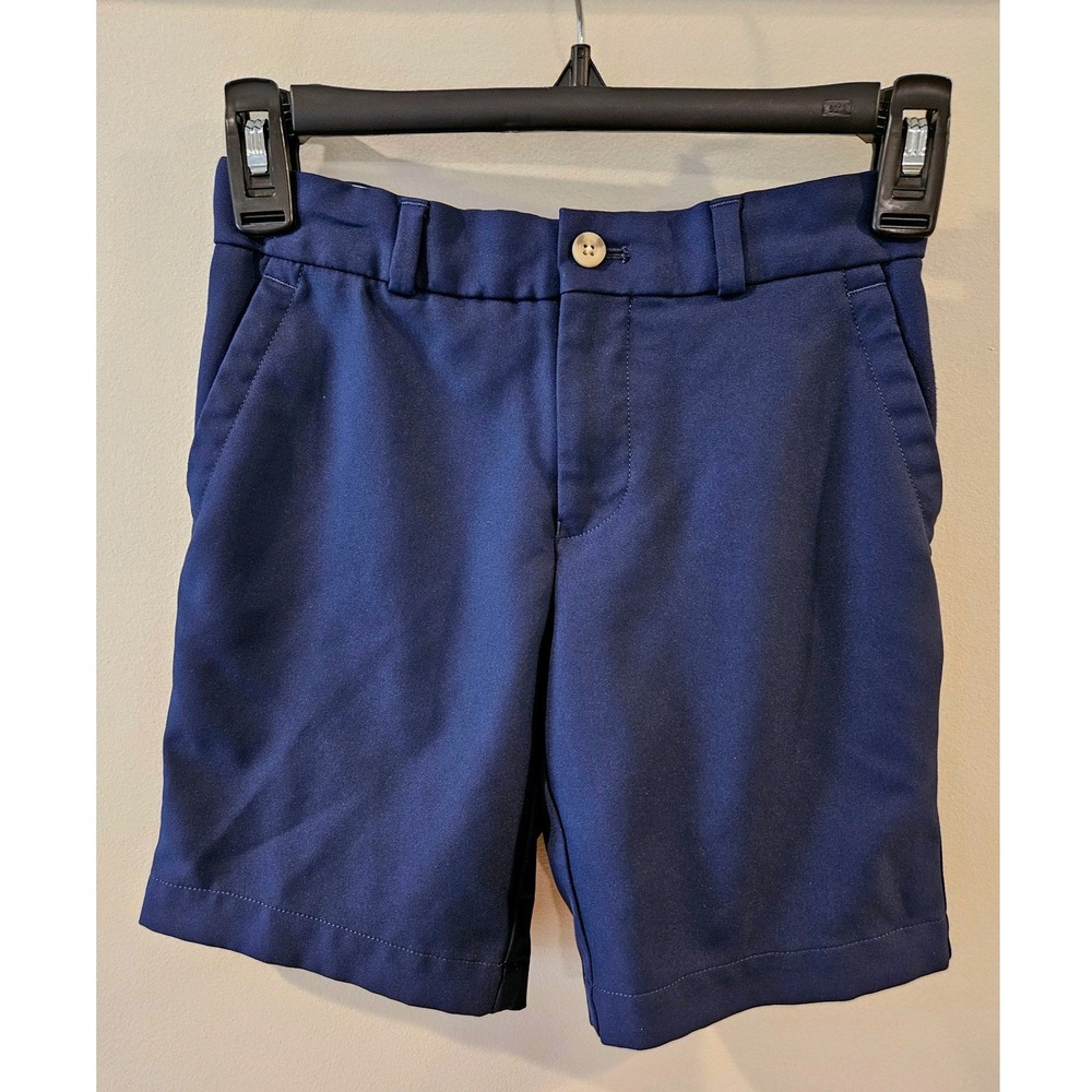 Peter Millar Kids Navy Blue Performance Shorts Adjustable Waist Boys Size S 7-8